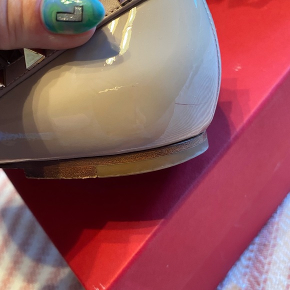 Valentino Rockstud T-Strap Flat Blush 8/38 EUC - Picture 8 of 11